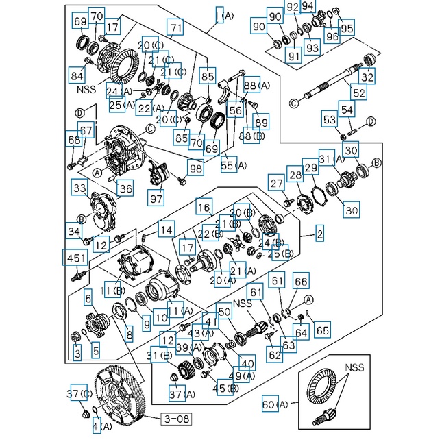 16.5 Isuzu Diff Parts Breakdown